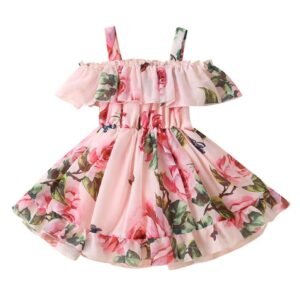 Liuliukd | Toddler Girls Flower Chiffon Dress-Kids
