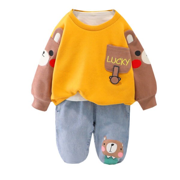 Liuliukd | Toddler Lucky Pocket Sweatshirt and Jeans Set-Kids