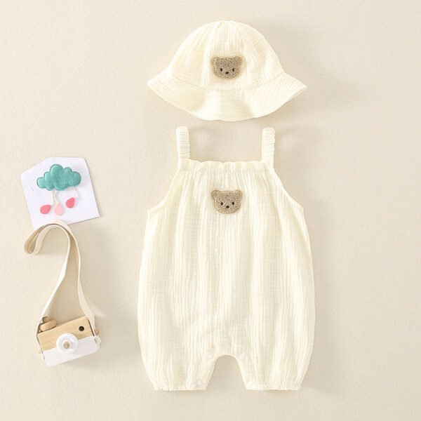 Liuliukd | Baby Bear Romper and Hat-Beige-Baby