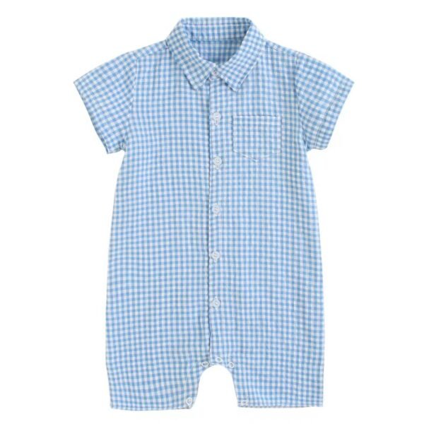 Liuliukd | Baby Boys Plaid Romper-Baby