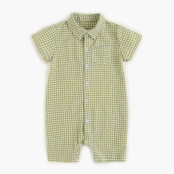 Liuliukd | Baby Boys Plaid Romper-Green-Baby