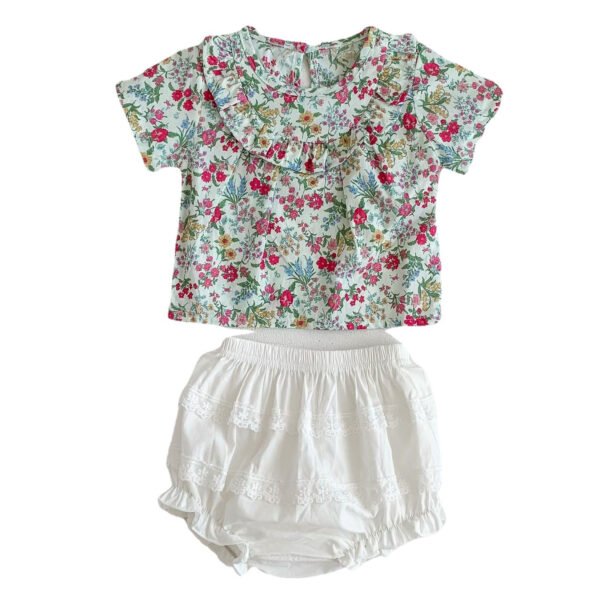 Liuliukd | Baby Girls T-shirt & Lace Shorts Set-Baby