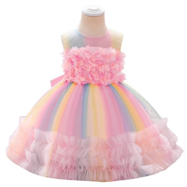 Liuliukd | Baby Kids Girls Colorful Formal Dress-Kids