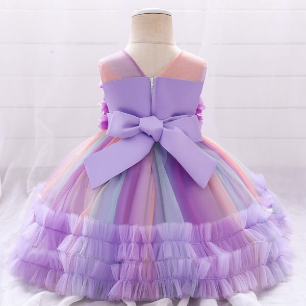 Liuliukd | Baby Kids Girls Colorful Formal Dress-Purple-Kids