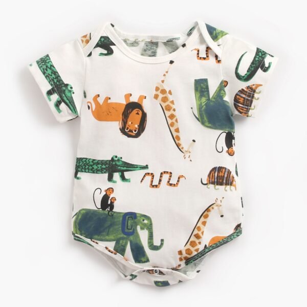 Liuliukd | Baby Unisex Cartoon Bodysuit-White-Baby