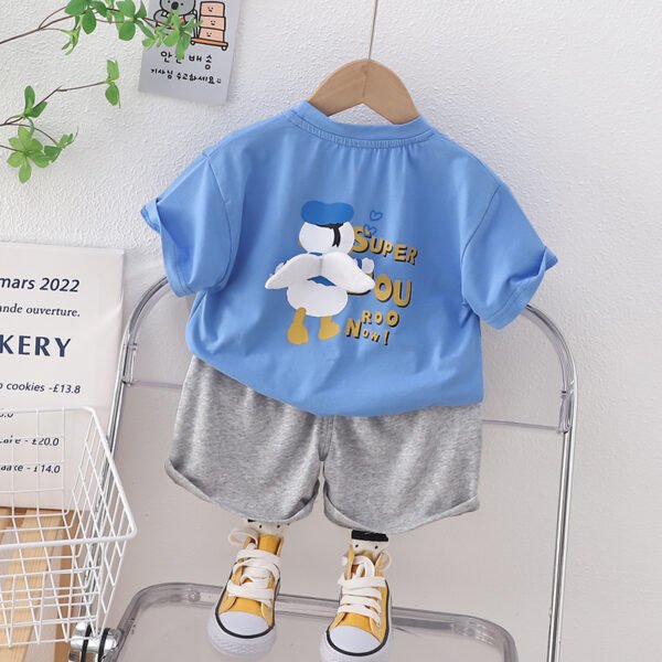 Liuliukd | Boys Dark T Shirt and Shorts Set-Blue-Kids