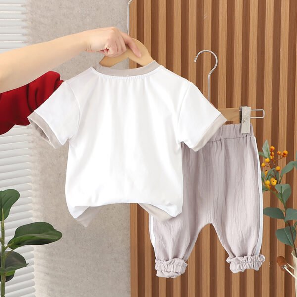 Liuliukd | Boys Dinosaur T-shirt and Pants Set-Khaki-Kids