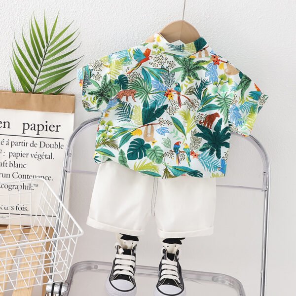 Liuliukd | Boys Leaf Shirt and Pants Set-Green-Kids