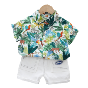 Liuliukd | Boys Leaf Shirt and Pants Set-Kids