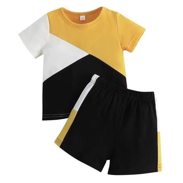 Liuliukd | Boys Patchwork T-shirt and Shorts Set-Kids