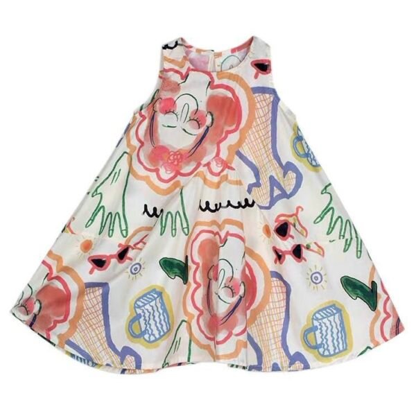 Liuliukd | Girls Flower Cartoon A-line Dress-Kids