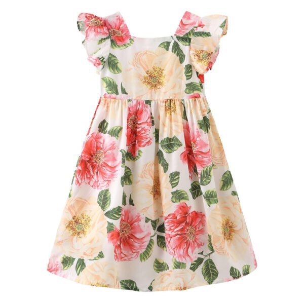 Liuliukd | Girls Fly Sleeve Flower Dress-Kids