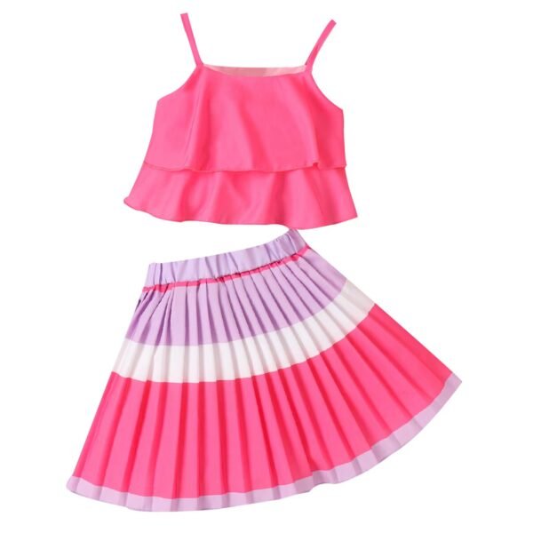 Liuliukd | Girls Layered Vest and Pleated Skirt Set-Kids
