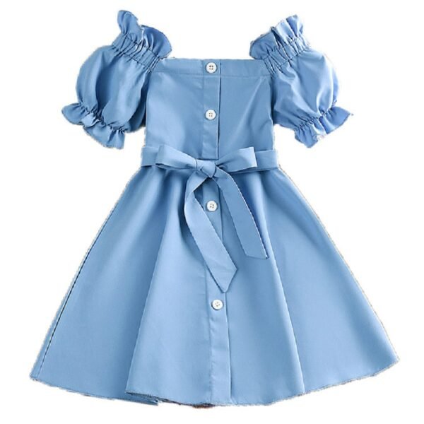 Liuliukd | Girls Off Shoulder Puff Sleeve Dress-Kids