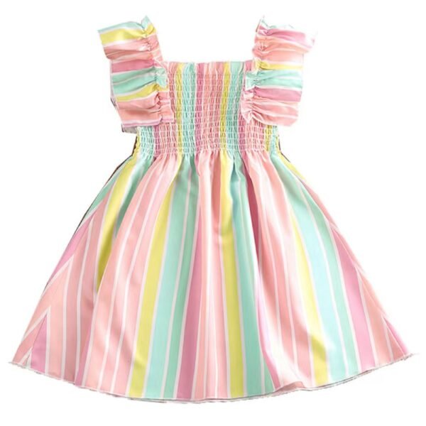 Liuliukd | Girls Rainbow Stripe Dress-Kids