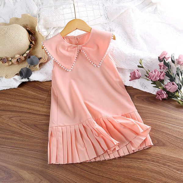 Liuliukd | Girls Tassel Doll Collar Dress-Pink-Kids