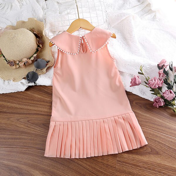 Liuliukd | Girls Tassel Doll Collar Dress-Pink-Kids