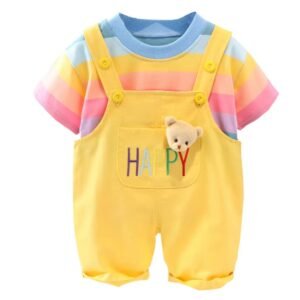 Liuliukd | Toddler Boys Stripe T-shirt & Overalls Set-Kids