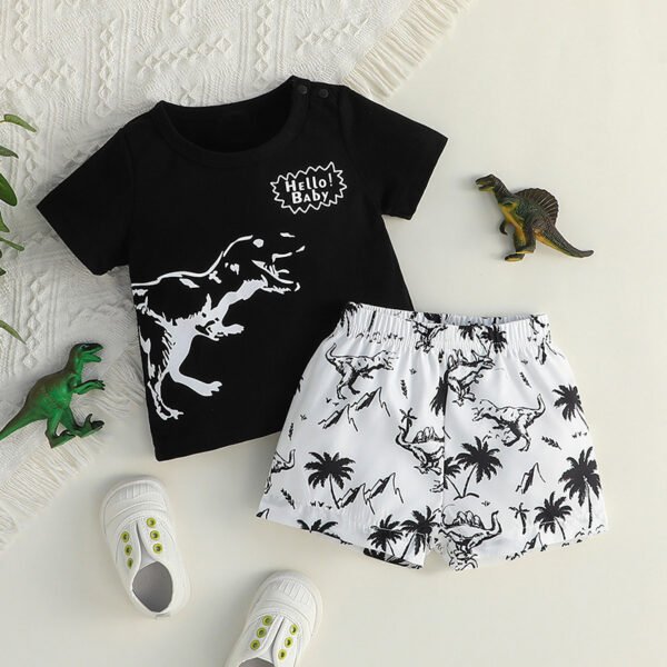 Liuliukd | Boys Dinosaur Set-Black-Baby