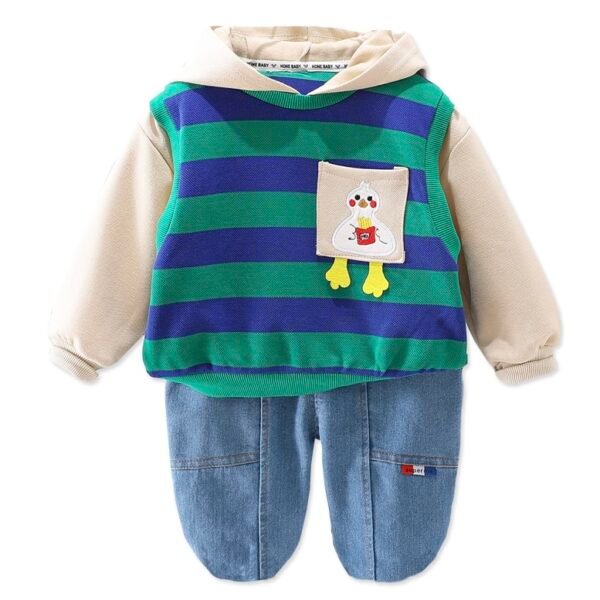 Liuliukd | Boys French Fries Duck Stripes Two Piece Set-Kids