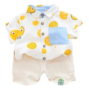 Liuliukd | Boys Hot Air Balloon Shirt and Shorts Set-Kids