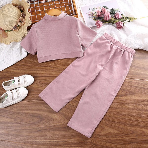 Liuliukd | Girls Corduroy Set-Pink-Kids