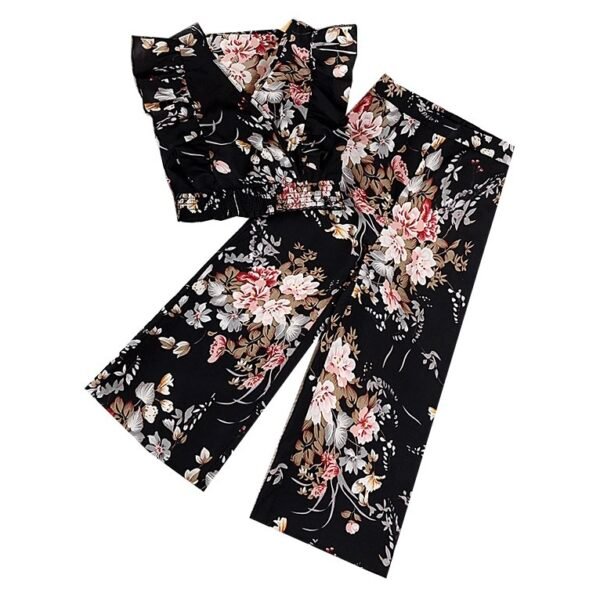 Liuliukd | Girls Flower Vest & Trousers Set-Teenager