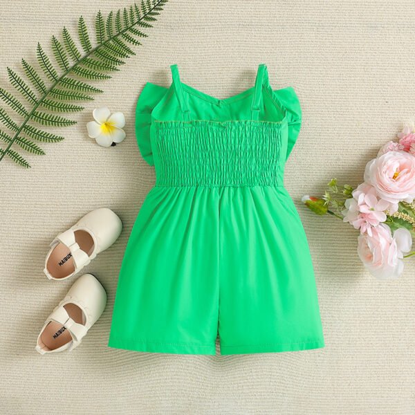 Liuliukd | Girls Green Bowknot Jumpsuits-Green-Kids
