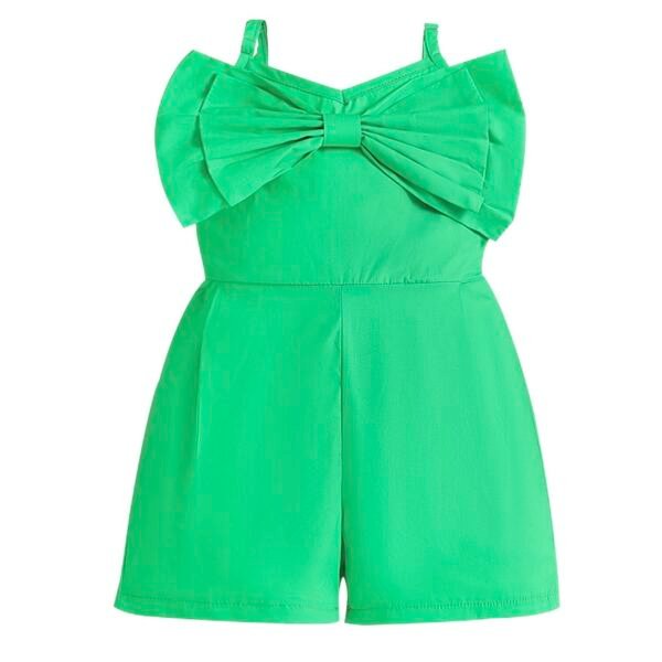 Liuliukd | Girls Green Bowknot Jumpsuits-Kids