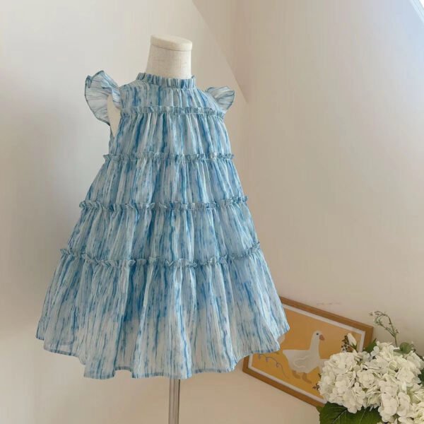 Liuliukd | Girls Tie Dye Dress-Blue-Kids