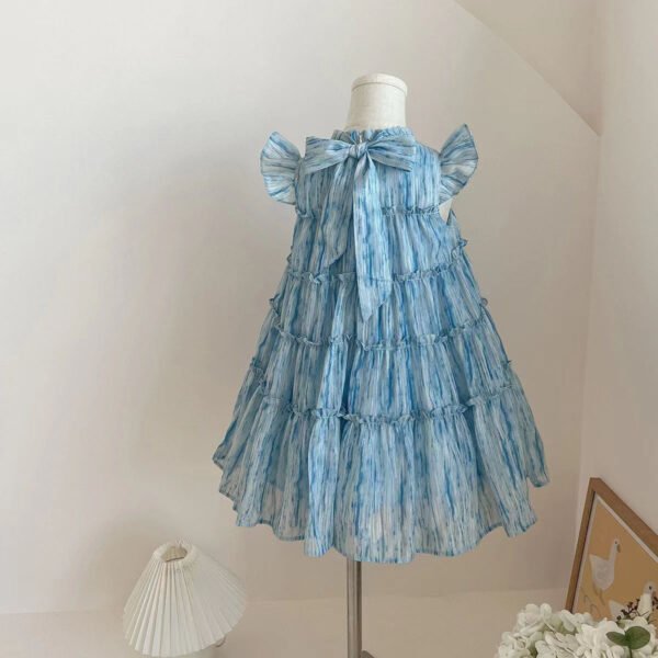 Liuliukd | Girls Tie Dye Dress-Blue-Kids