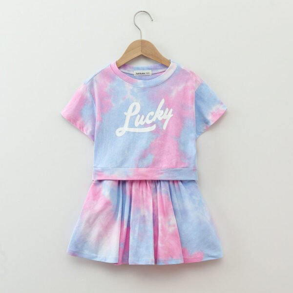 Liuliukd | Girls Tie Dye Sportswear-Pink-Teenager