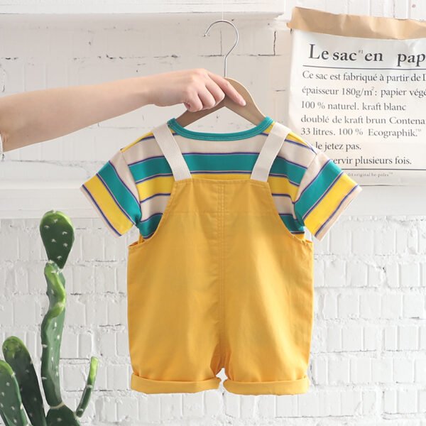 Liuliukd | Toddler Striped Overalls Set-Yellow-Kids