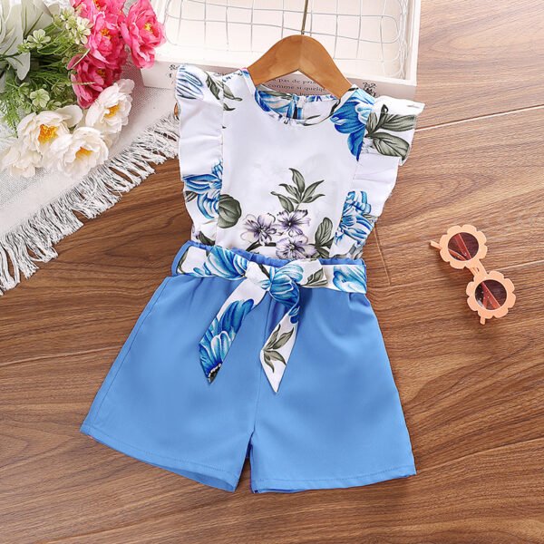 Liuliukd | Floral Kids Clothing Girls-Blue-Kids