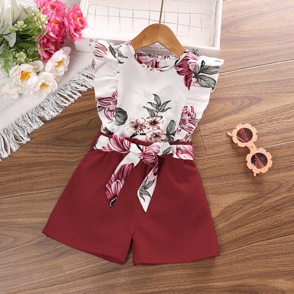 Liuliukd | Floral Kids Clothing Girls-Red-Kids